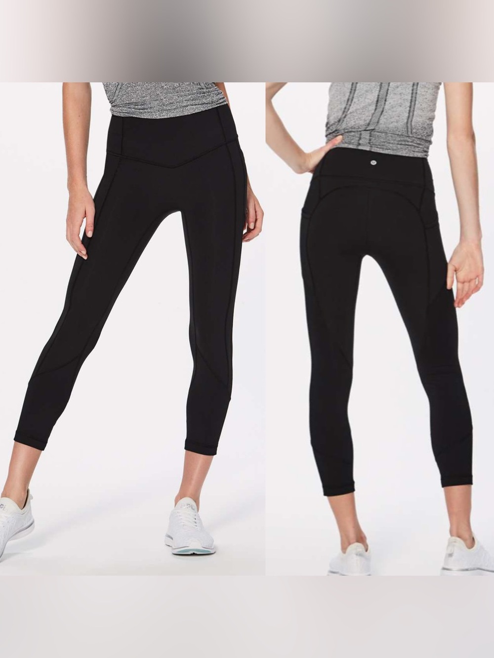 lululemon athletica Black Cropped High-Rise Leggings